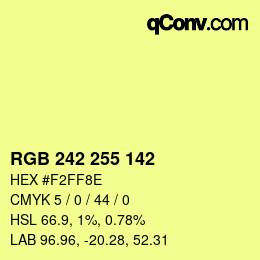 Color code: RGB 242 255 142 | qconv.com