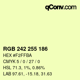 Código de color: RGB 242 255 186 | qconv.com