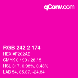 颜色代码: RGB 242 2 174 | qconv.com