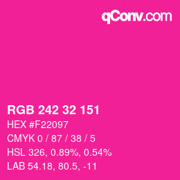 カラーコード: RGB 242 32 151 | qconv.com