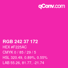 Color code: RGB 242 37 172 | qconv.com