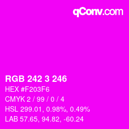 カラーコード: RGB 242 3 246 | qconv.com