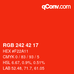 カラーコード: RGB 242 42 17 | qconv.com