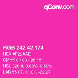カラーコード: RGB 242 42 174 | qconv.com