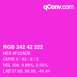 カラーコード: RGB 242 42 222 | qconv.com