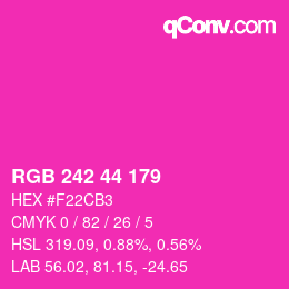 颜色代码: RGB 242 44 179 | qconv.com