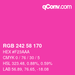 Color code: RGB 242 58 170 | qconv.com