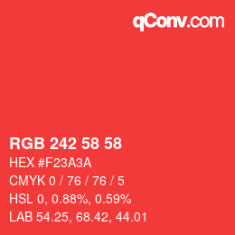 Farbcode: RGB 242 58 58 | qconv.com