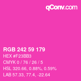 颜色代码: RGB 242 59 179 | qconv.com