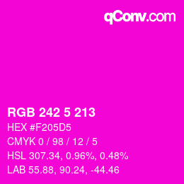 Color code: RGB 242 5 213 | qconv.com
