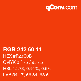 カラーコード: RGB 242 60 11 | qconv.com
