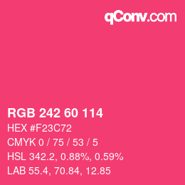 Color code: RGB 242 60 114 | qconv.com