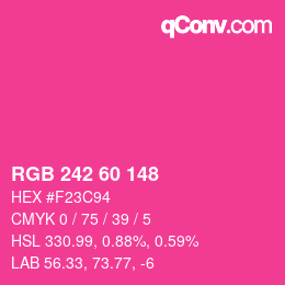 颜色代码: RGB 242 60 148 | qconv.com