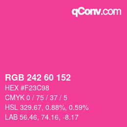 カラーコード: RGB 242 60 152 | qconv.com