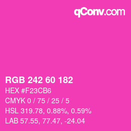 颜色代码: RGB 242 60 182 | qconv.com