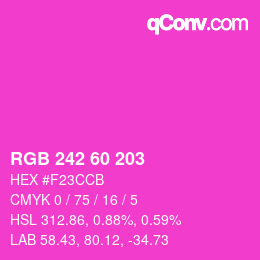 カラーコード: RGB 242 60 203 | qconv.com