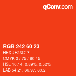 カラーコード: RGB 242 60 23 | qconv.com