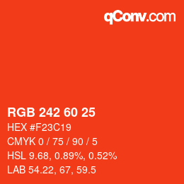 カラーコード: RGB 242 60 25 | qconv.com