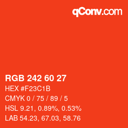 カラーコード: RGB 242 60 27 | qconv.com