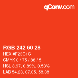 カラーコード: RGB 242 60 28 | qconv.com