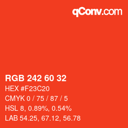 カラーコード: RGB 242 60 32 | qconv.com