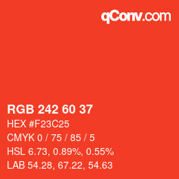 カラーコード: RGB 242 60 37 | qconv.com