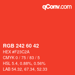 カラーコード: RGB 242 60 42 | qconv.com
