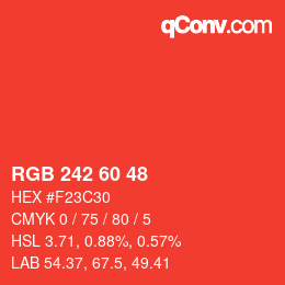 Color code: RGB 242 60 48 | qconv.com