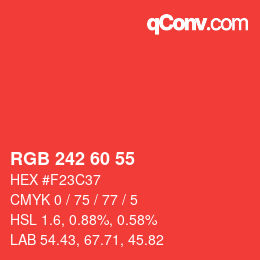 カラーコード: RGB 242 60 55 | qconv.com