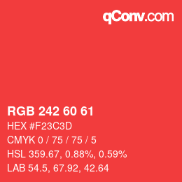 カラーコード: RGB 242 60 61 | qconv.com