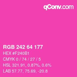 Código de color: RGB 242 64 177 | qconv.com