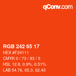 Color code: RGB 242 65 17 | qconv.com