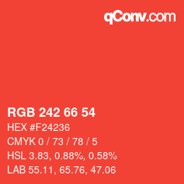 Farbcode: RGB 242 66 54 | qconv.com