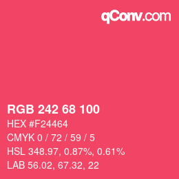 Color code: RGB 242 68 100 | qconv.com