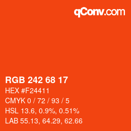Color code: RGB 242 68 17 | qconv.com