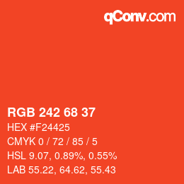 Color code: RGB 242 68 37 | qconv.com
