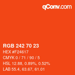 Code couleur: RGB 242 70 23 | qconv.com