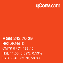 Farbcode: RGB 242 70 29 | qconv.com