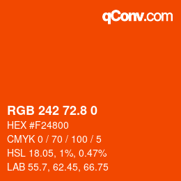 カラーコード: RGB 242 72.8 0 | qconv.com