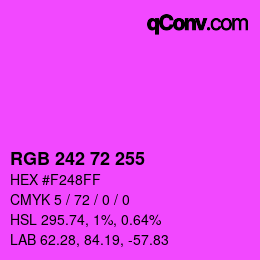 Color code: RGB 242 72 255 | qconv.com