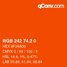 カラーコード: RGB 242 74.2 0 | qconv.com