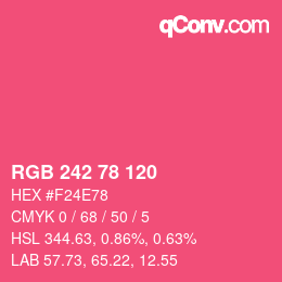 カラーコード: RGB 242 78 120 | qconv.com