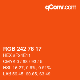 Color code: RGB 242 78 17 | qconv.com