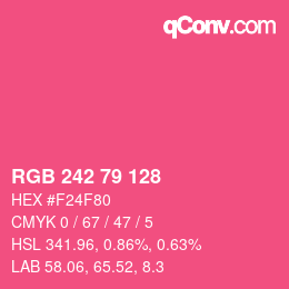 カラーコード: RGB 242 79 128 | qconv.com