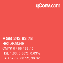 颜色代码: RGB 242 83 78 | qconv.com