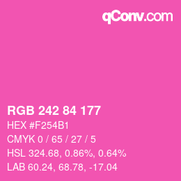 カラーコード: RGB 242 84 177 | qconv.com
