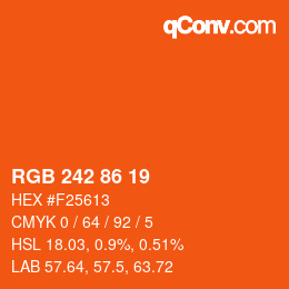 Code couleur: RGB 242 86 19 | qconv.com