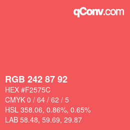 カラーコード: RGB 242 87 92 | qconv.com