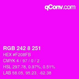 カラーコード: RGB 242 8 251 | qconv.com