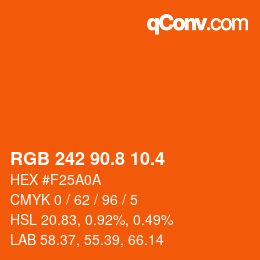 カラーコード: RGB 242 90.8 10.4 | qconv.com